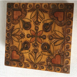 Vintage hand carved wooden jewelry box Trinket Box Boho Decor